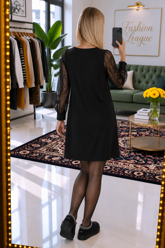 Robe manches longues dentelle Ikks S 36