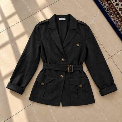 Zapa noir blazer en lin M 38