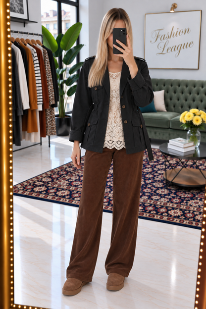 Zapa noir blazer en lin M 38