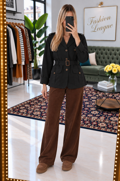 Zapa noir blazer en lin M 38