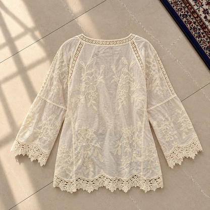 Blouse bohème boho cream L 40