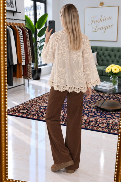 Blouse bohème boho cream L 40