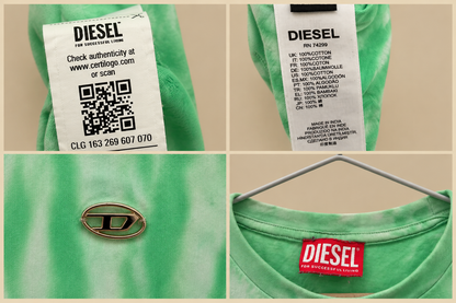 T- tie dye Diesel vert tee y2k