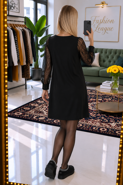 Robe manches longues dentelle Ikks S 36