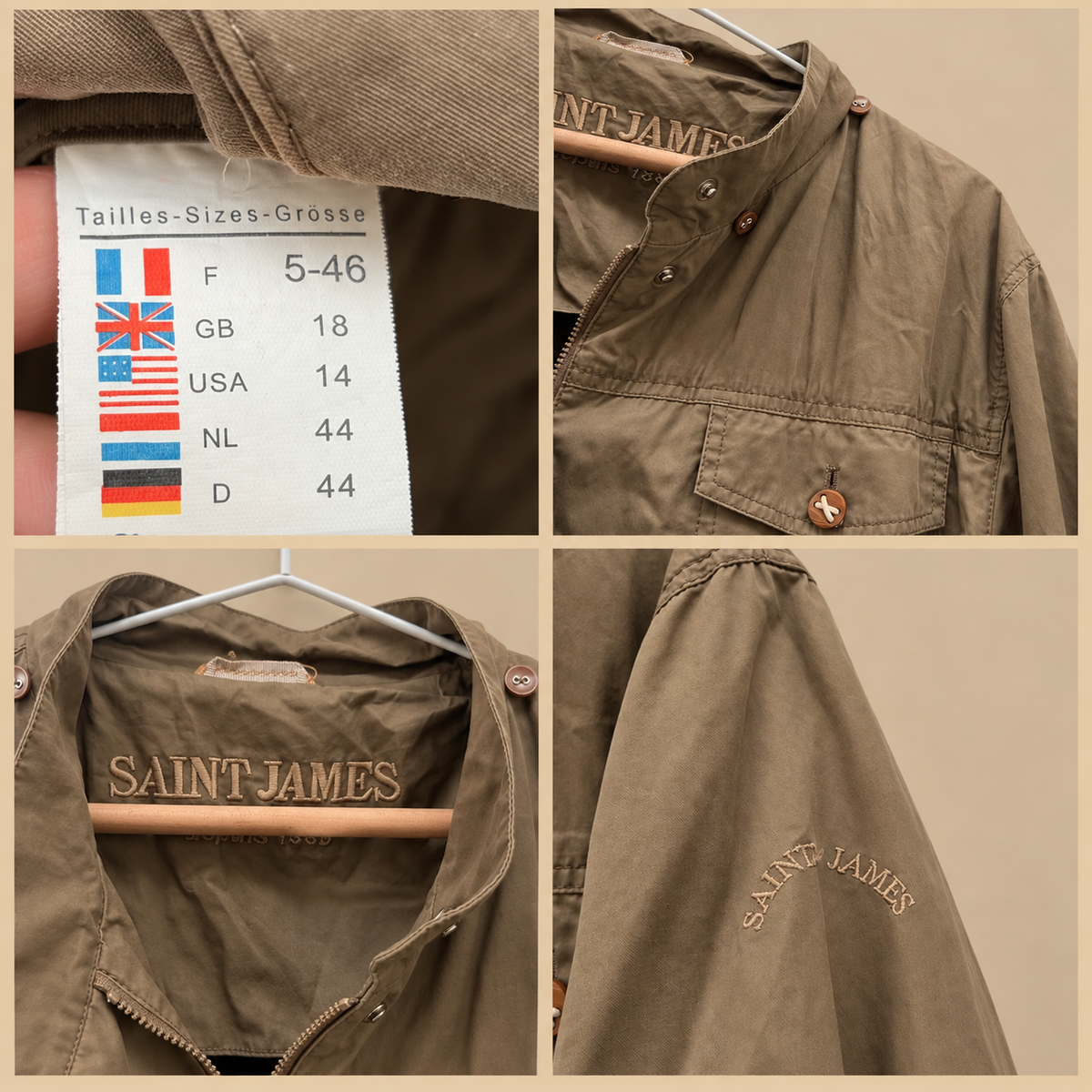 Veste coupe vent Saint James kaki 46 3XL - photo 2
