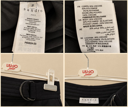 Pantalon 7/8eme Sandro jambes larges noir M 38 - photo 1
