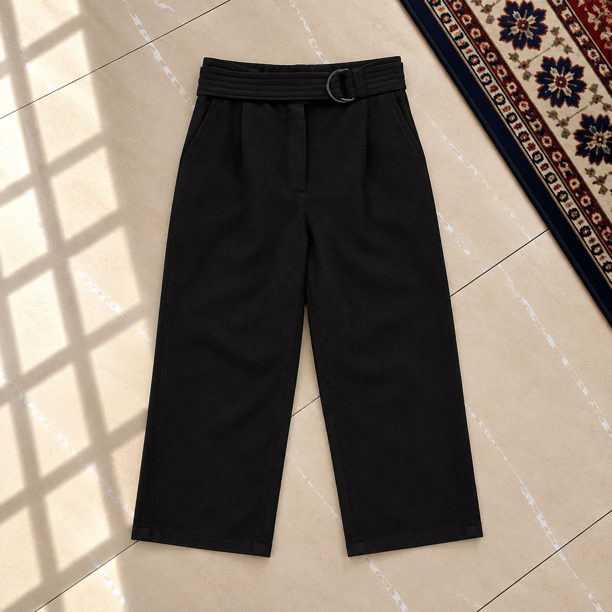 Pantalon 7/8eme Sandro jambes larges noir M 38 - photo 2