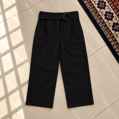 Pantalon 7/8eme Sandro jambes larges noir M 38 - photo 2