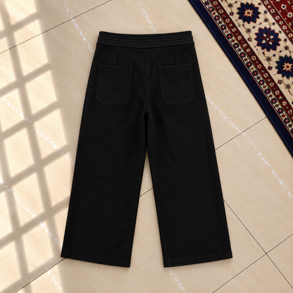 Pantalon 7/8eme Sandro jambes larges noir M 38 - photo 5