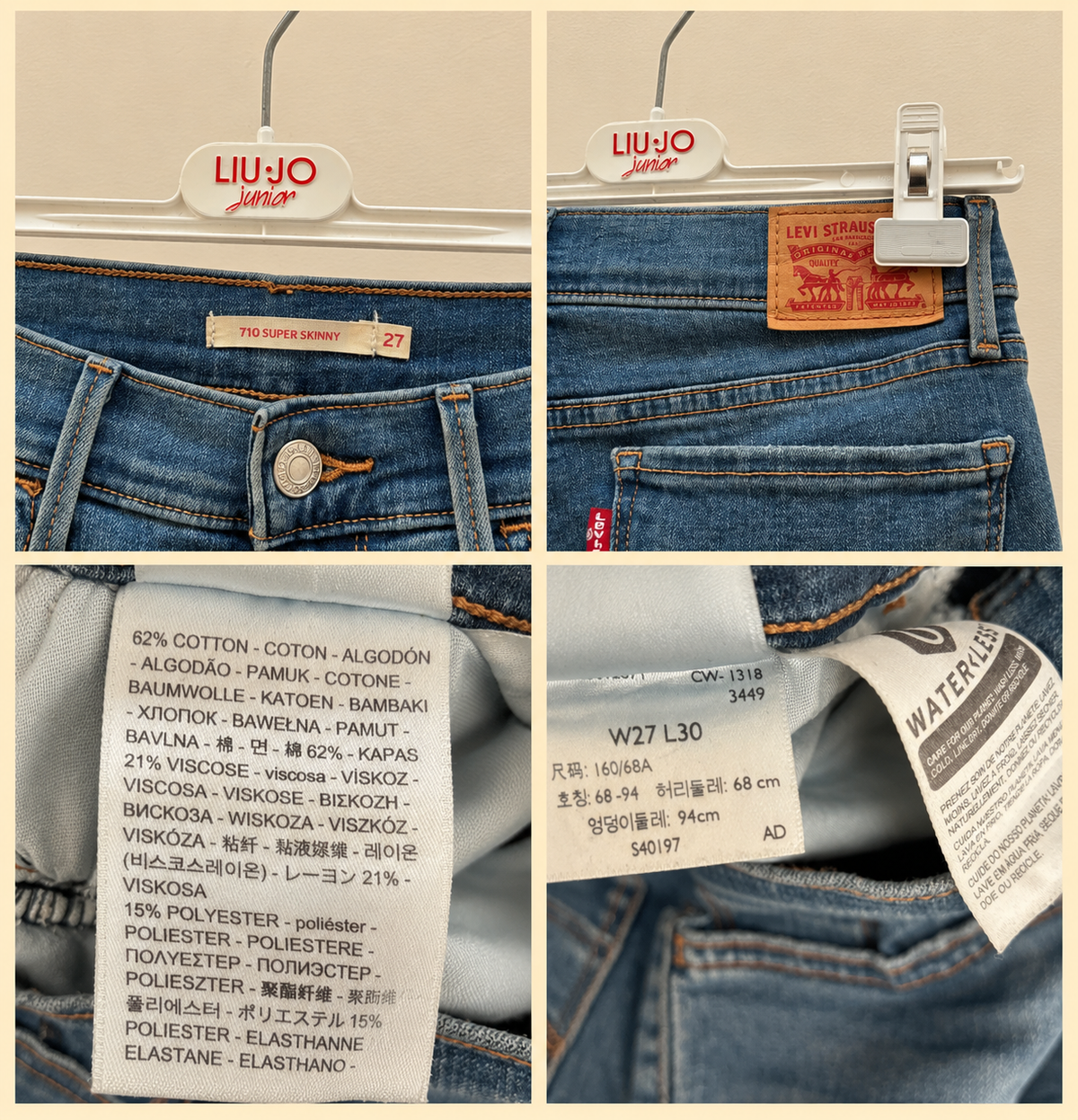Jean Levi’s Levi Strauss 710 super skinny 27 x 30 S 36 - photo 2