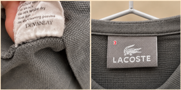 Polo gris manches longues Lacoste vintage M sweat - photo 3