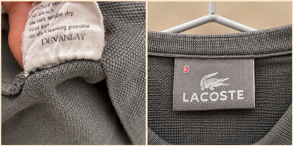 Polo gris manches longues Lacoste vintage M sweat - photo 3