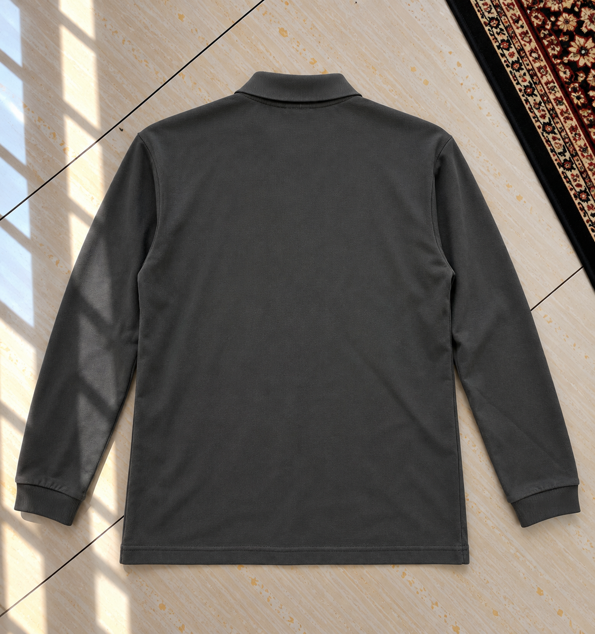 Polo gris manches longues Lacoste vintage M sweat - photo 4