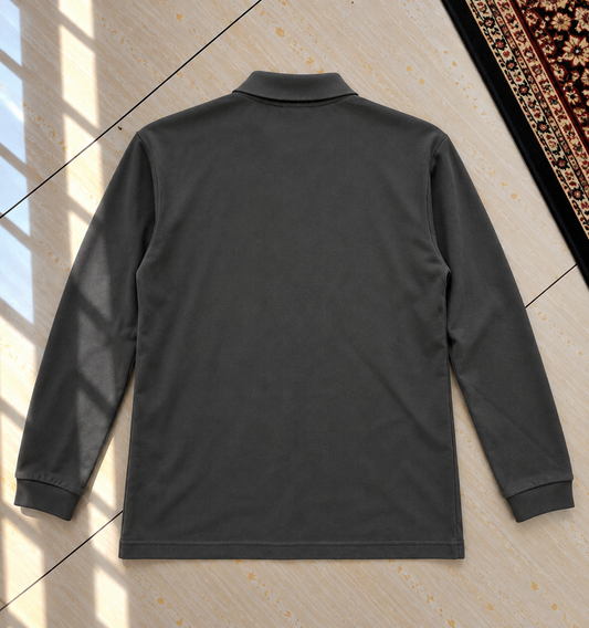 Polo gris manches longues Lacoste vintage M sweat - photo 4