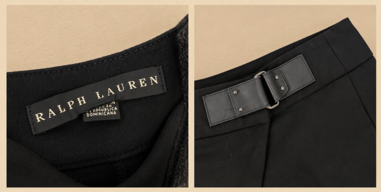 Pantalon jambes larges noire Ralph Lauren - photo 5