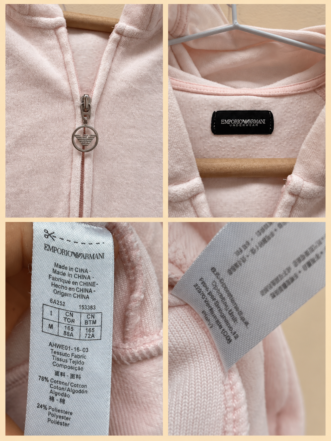 Veste velours velvet Emporio Armani pink M hoodie - photo 1