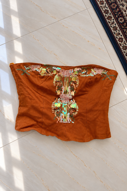 Haut top court crop top lin M 38 - photo 1