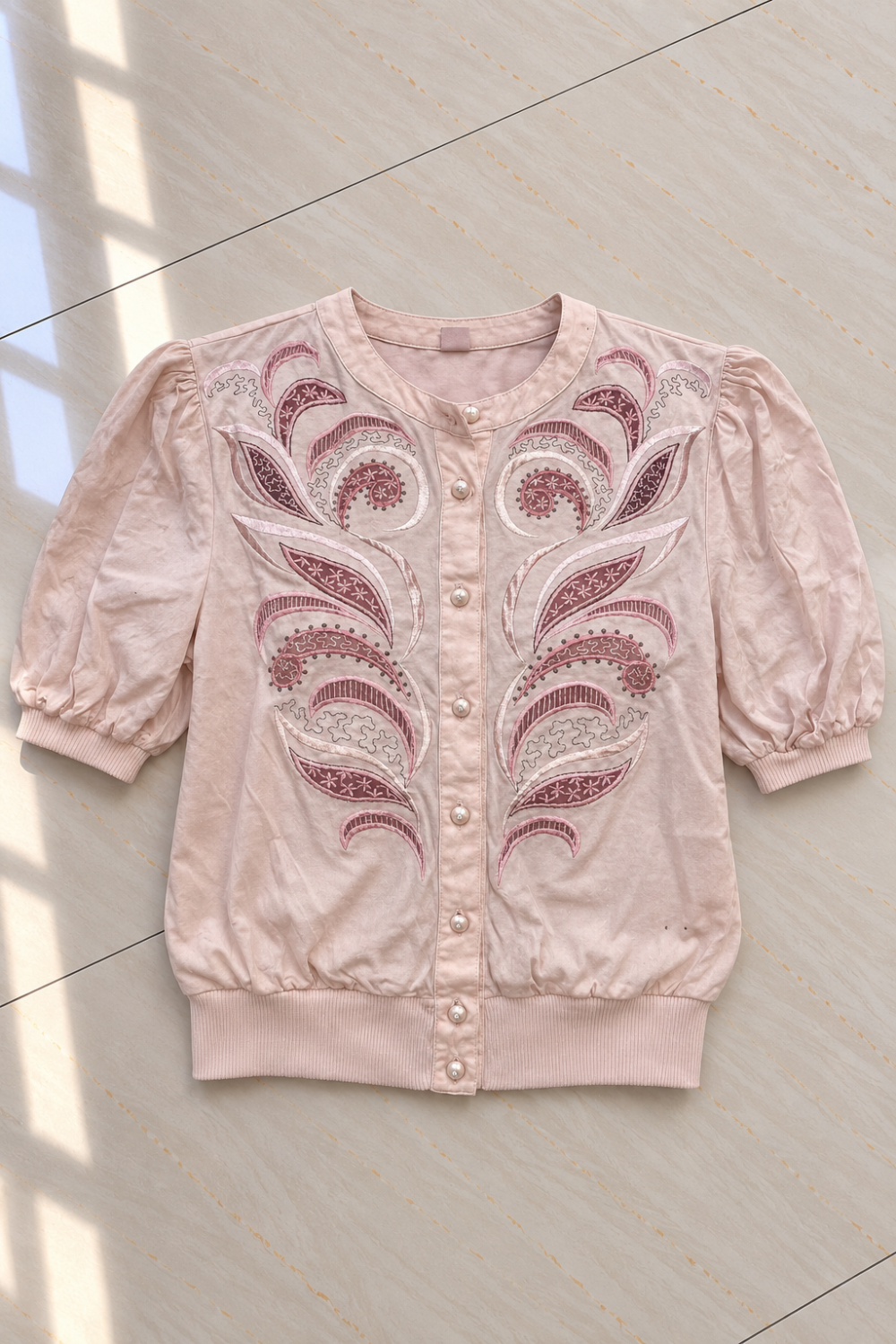 Haut top vintage rose oversized barbie babydoll M 38 - photo 1