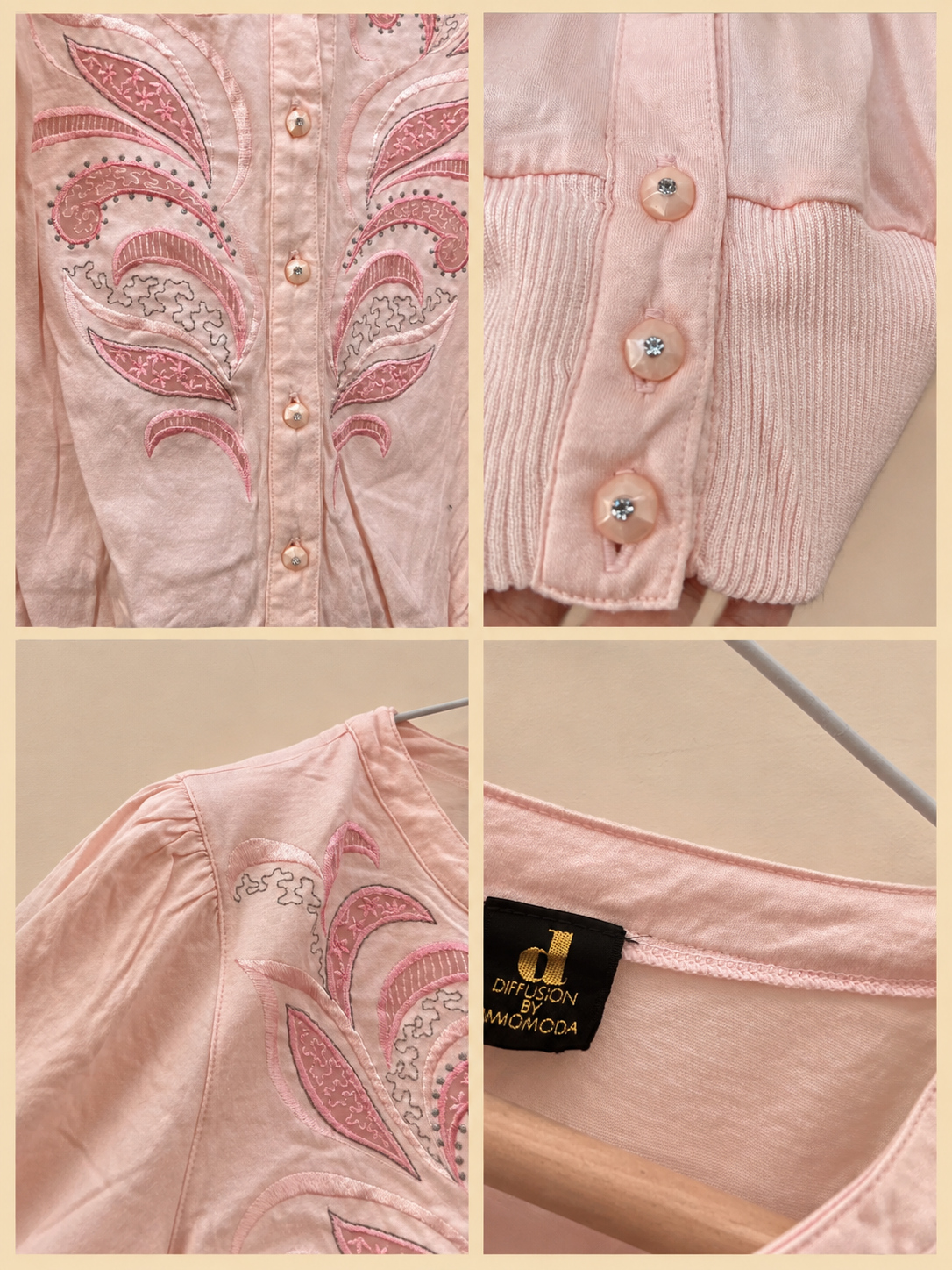 Haut top vintage rose oversized barbie babydoll M 38 - photo 2