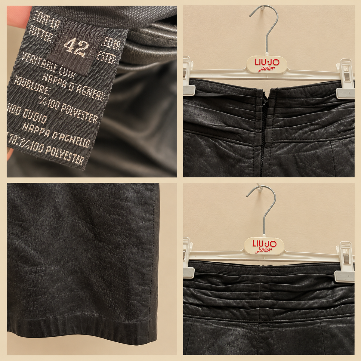 Jupe en cuir vintage XS 34 - photo 1